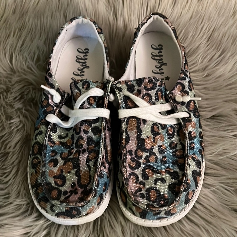 Sz 9.5 Gypsy Jazz Glitter Tie-Dye Cheetah Shoes